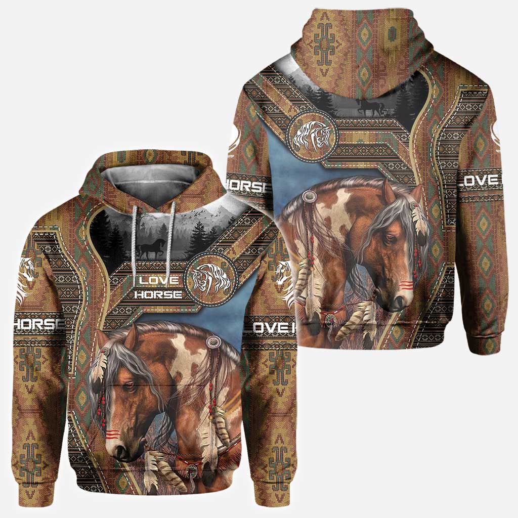 Love Native American Horse All Over T-shirt and Hoodie 0921