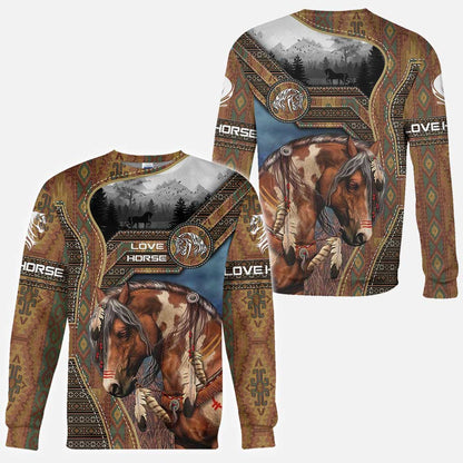 Love Native American Horse All Over T-shirt and Hoodie 0921