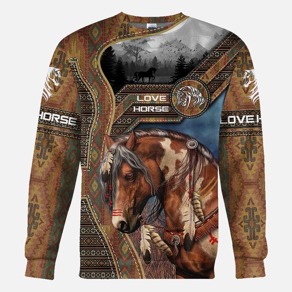 Love Native American Horse All Over T-shirt and Hoodie 0921