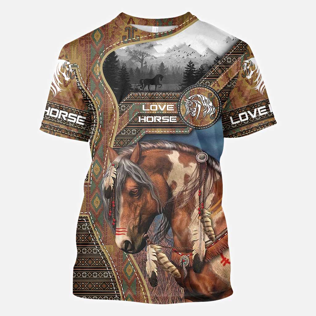 Love Native American Horse All Over T-shirt and Hoodie 0921