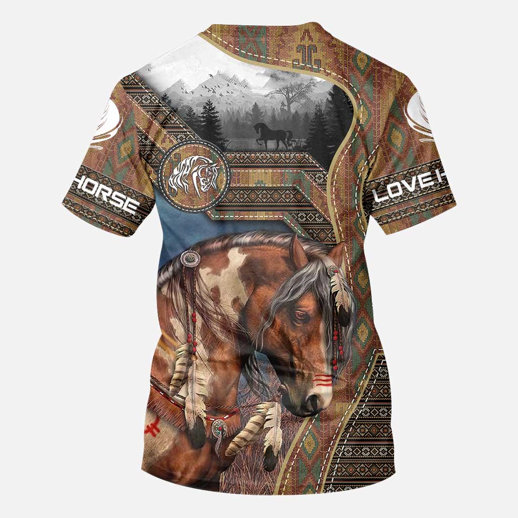 Love Native American Horse All Over T-shirt and Hoodie 0921