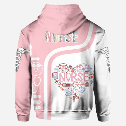 Nurse Heart Pink Pastel - Nurse All Over T-shirt and Hoodie 0921