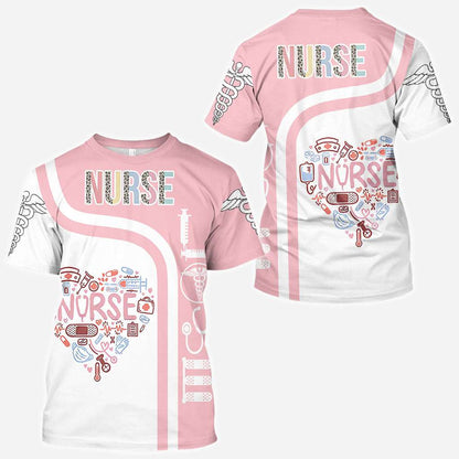 Nurse Heart Pink Pastel - Nurse All Over T-shirt and Hoodie 0921