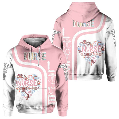 Nurse Heart Pink Pastel - Nurse All Over T-shirt and Hoodie 0921