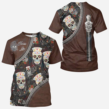 Nurse Skull - Nurse All Over T-shirt and Hoodie 0921