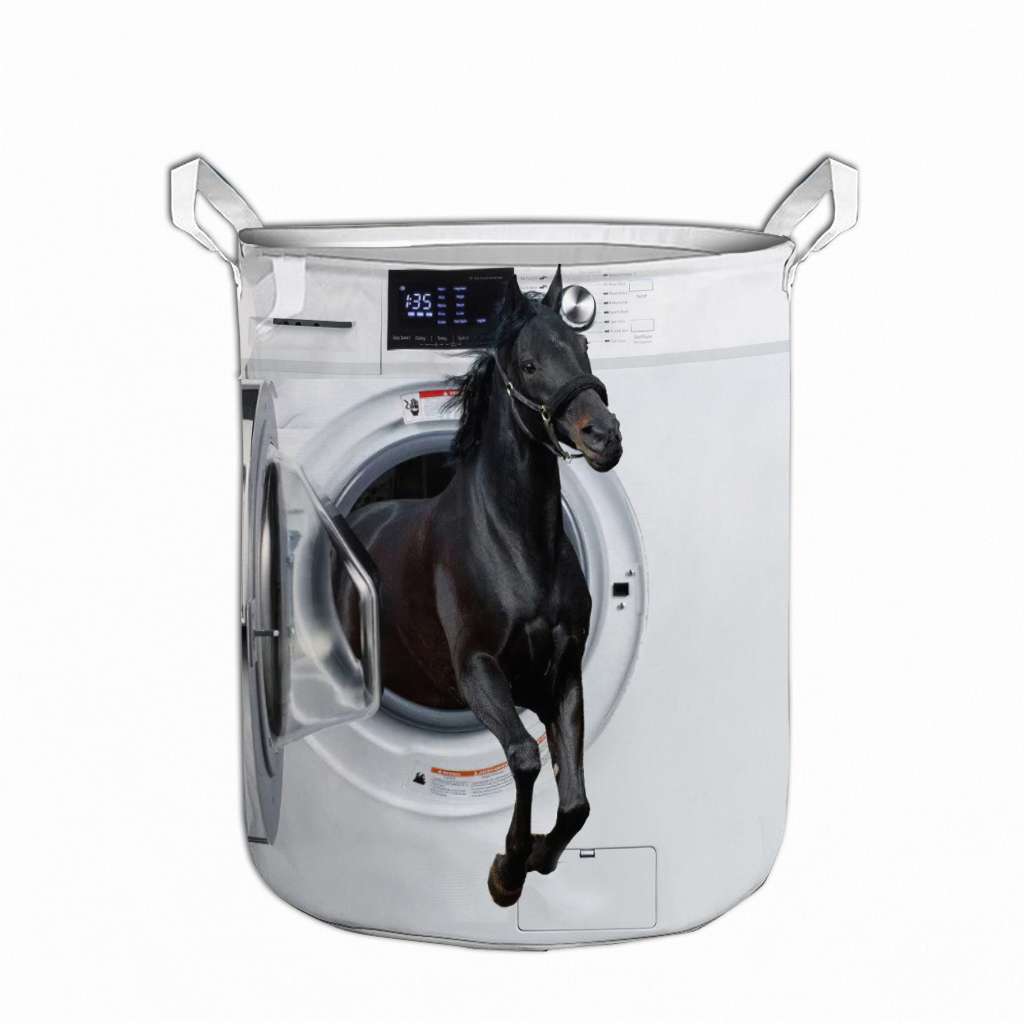 Horse In Washing Machine - Horse Riding Lover - Horse Owner Laundry Basket 0921