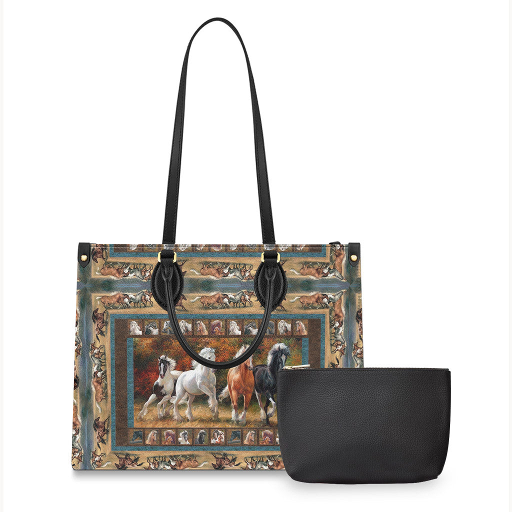 Beautifuls Horses - Horse Leather Handbag 0921