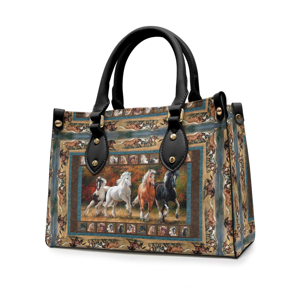 Beautifuls Horses - Horse Leather Handbag 0921