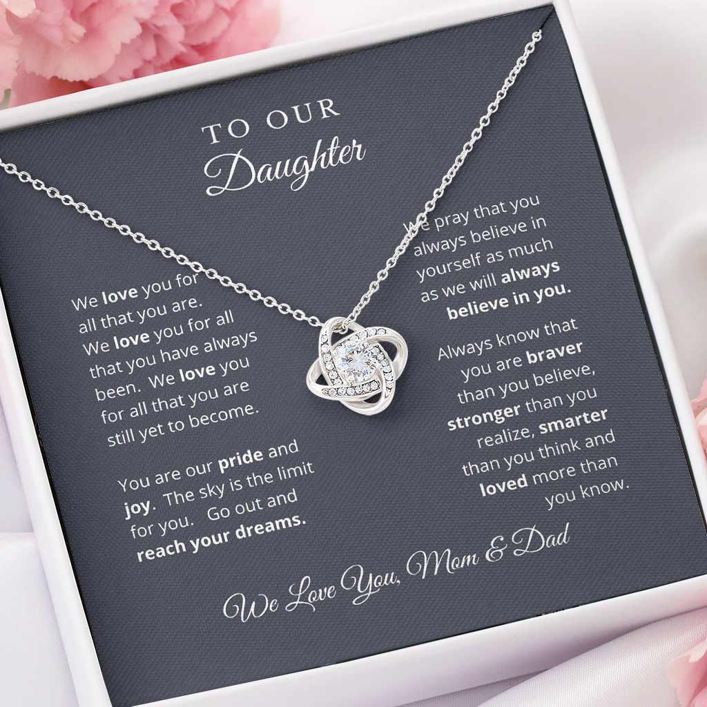 Gift For Daughter From Mom And Dad To Our Daughter - Daughter Love Knot Necklace 0921