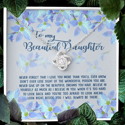 To My Daughter Last Breath Gift From Dad Mom - Daughter Love Knot Necklace 0921