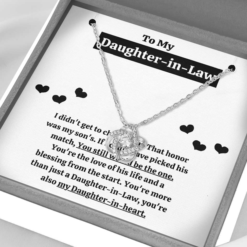 To My Daughter-In-Law Blessing From The Start Gift - Daughter Love Knot Necklace 0921