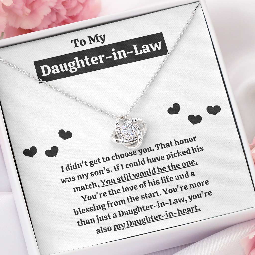 To My Daughter-In-Law Blessing From The Start Gift - Daughter Love Knot Necklace 0921