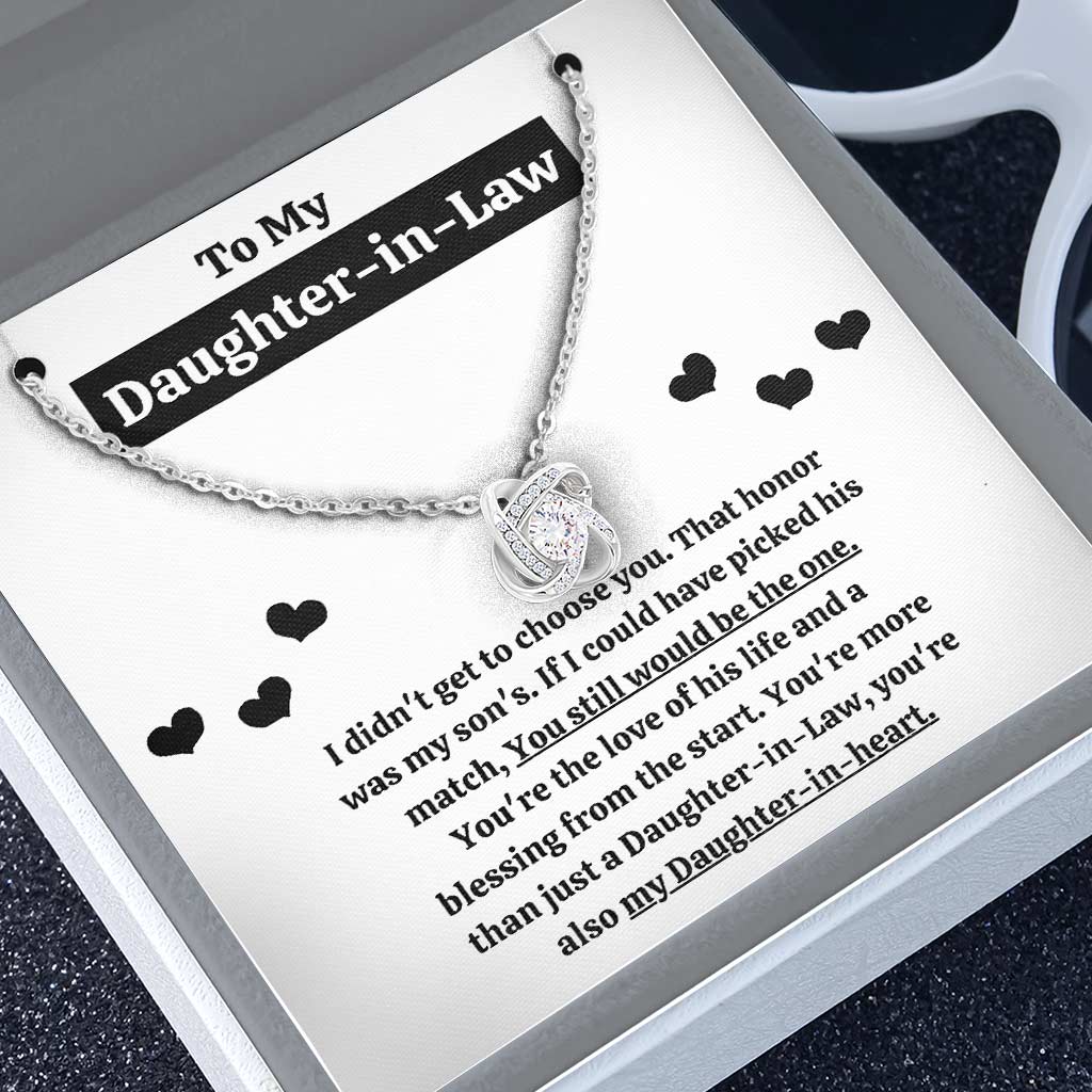 To My Daughter-In-Law Blessing From The Start Gift - Daughter Love Knot Necklace 0921