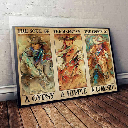 A Gypsy, A Hippie, A Cowgirl - Horse Poster 0921