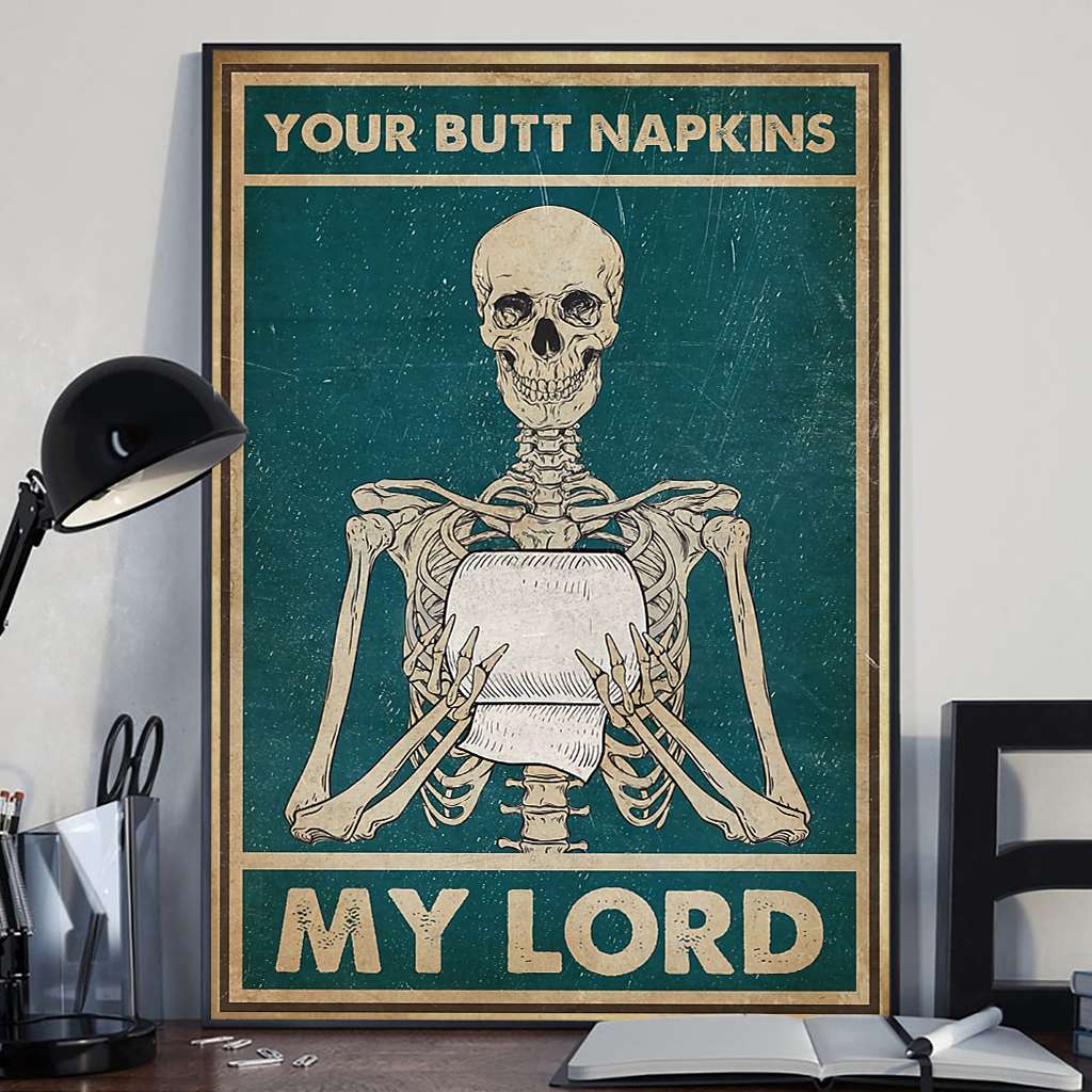 Funny Skull Toilet Paper Bathroom Your Butt Napkins My Lord - Skull Poster 0921