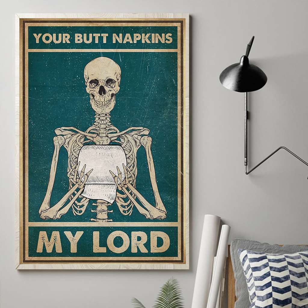 Funny Skull Toilet Paper Bathroom Your Butt Napkins My Lord - Skull Poster 0921