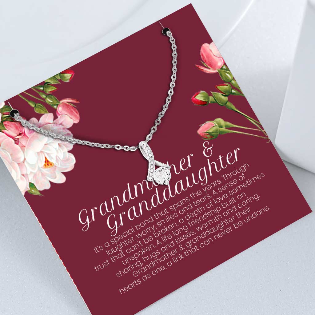 Grandmother & Granddaughter Grandma Gift Granddaughter Gift Nana Nanny - Grandma Petite Ribbon Necklace 0921