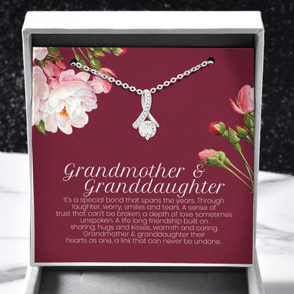 Grandmother & Granddaughter Grandma Gift Granddaughter Gift Nana Nanny - Grandma Petite Ribbon Necklace 0921