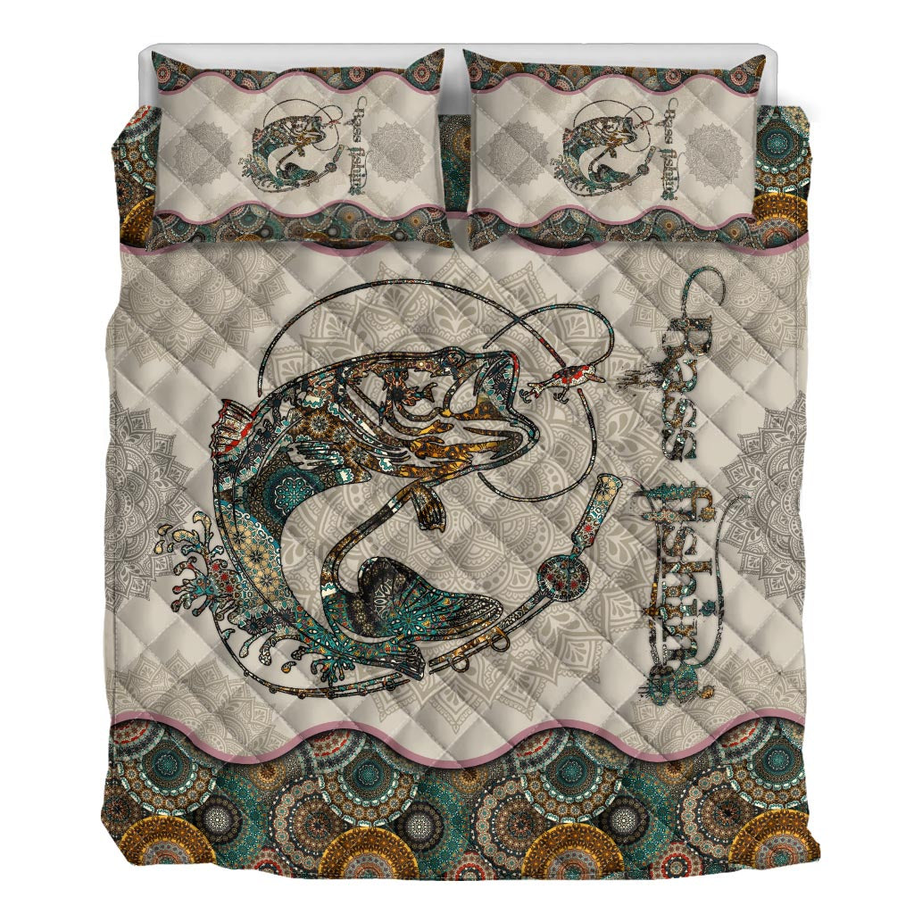 Bass Fishing Mandala - Fishing Quilt Set 0921