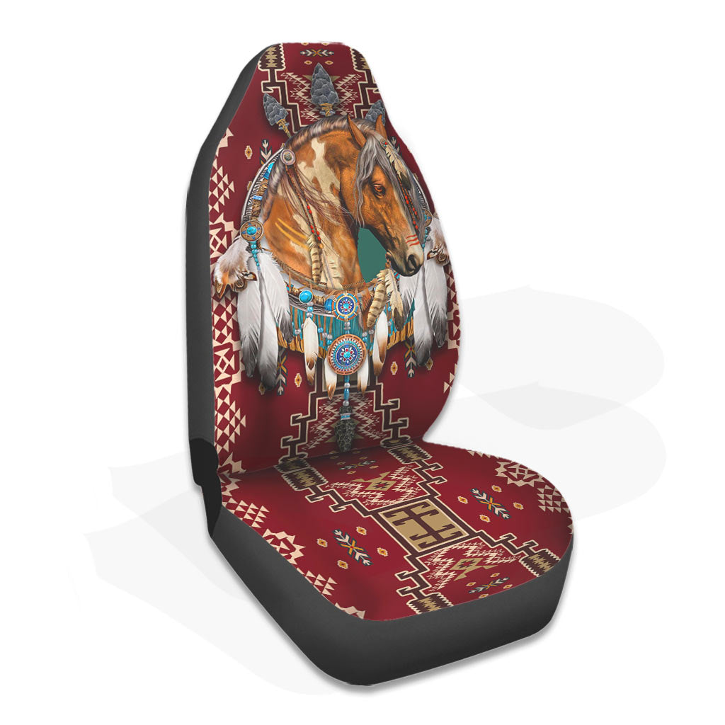 Horse Native American Red Pattern - Horse Seat Covers 0921