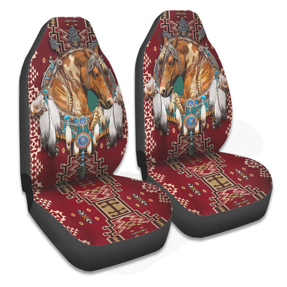 Horse Native American Red Pattern - Horse Seat Covers 0921