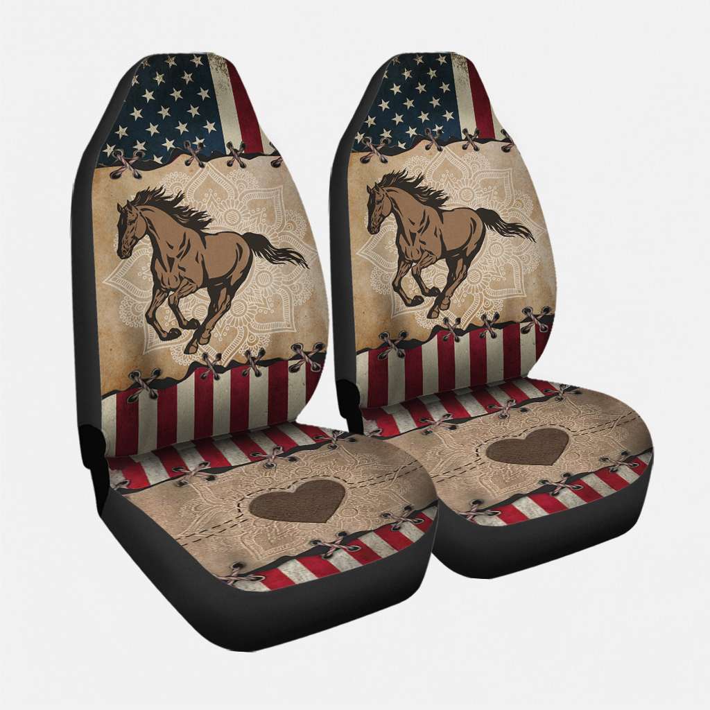 Horse America Flag - Horse Seat Covers 0921