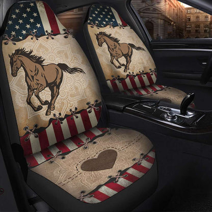 Horse America Flag - Horse Seat Covers 0921