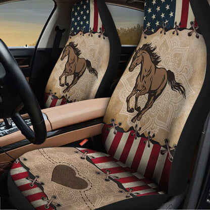 Horse America Flag - Horse Seat Covers 0921