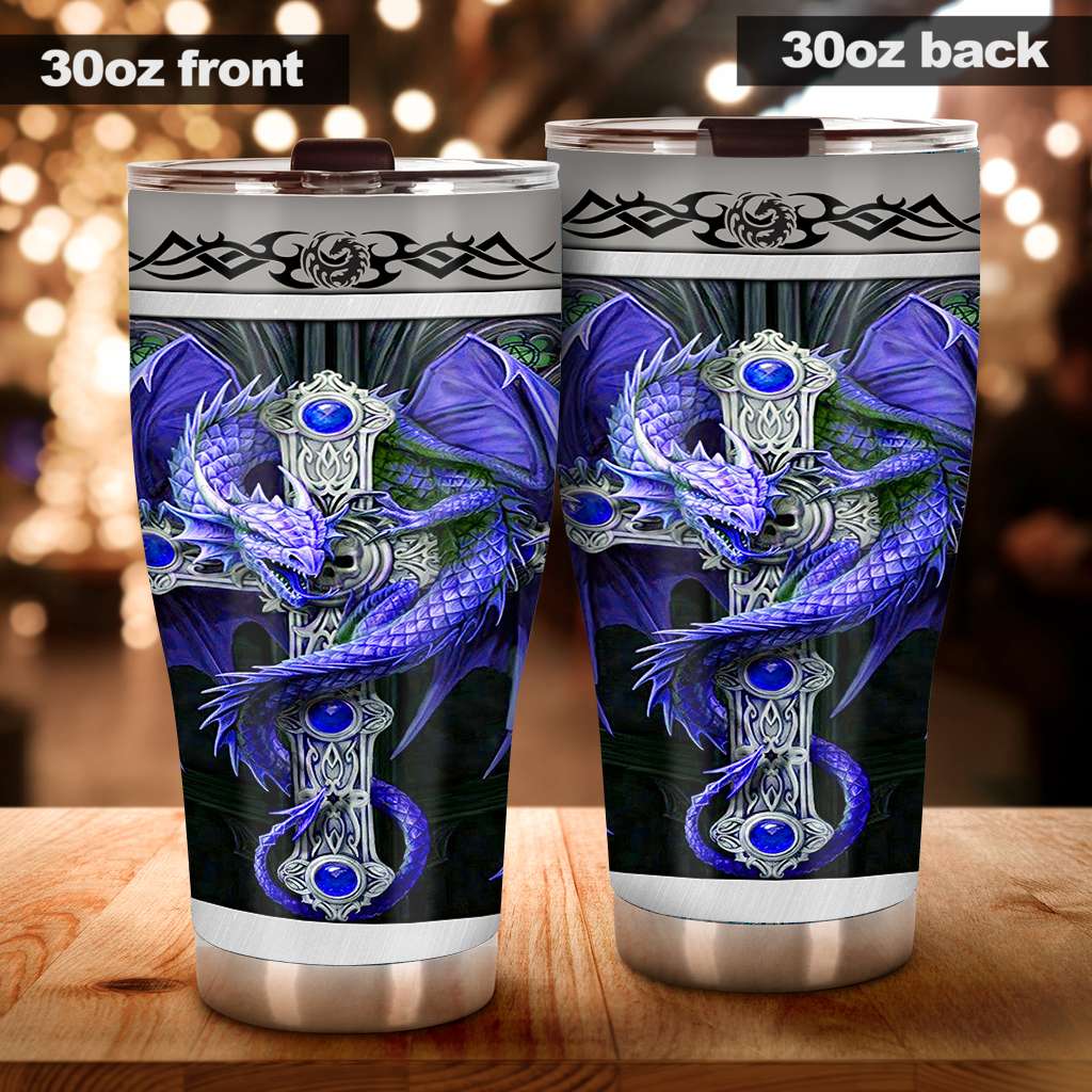 Blue Dragon & Dungeon Tattoo - Dragon Tumbler 0921