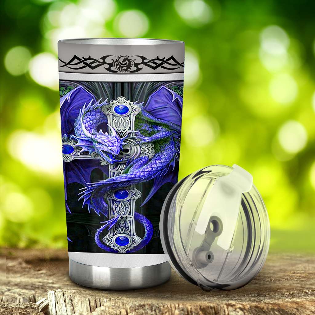 Blue Dragon & Dungeon Tattoo - Dragon Tumbler 0921