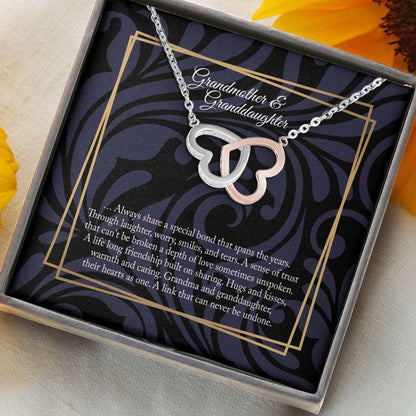 Granddaughter Grandmother And Granddaughter Granddaughter Gift Grandmother Gift - Grandma Two Hearts Necklace 0921