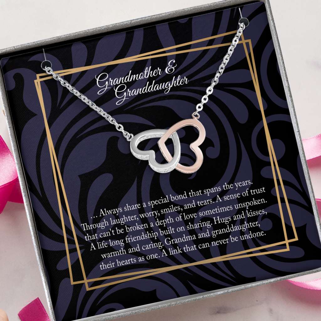 Granddaughter Grandmother And Granddaughter Granddaughter Gift Grandmother Gift - Grandma Two Hearts Necklace 0921