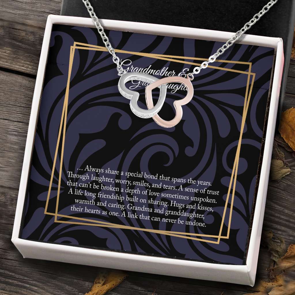 Granddaughter Grandmother And Granddaughter Granddaughter Gift Grandmother Gift - Grandma Two Hearts Necklace 0921