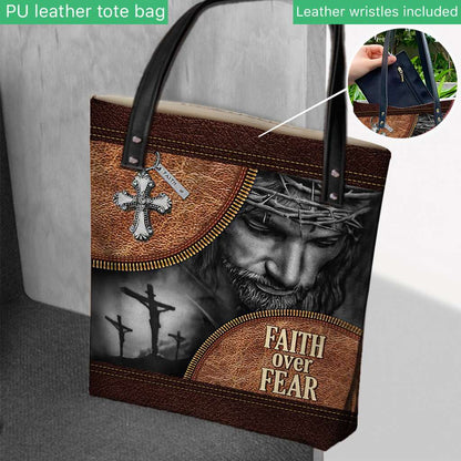 Faith Over Fear Jesus - Christian Tote Bag 0921