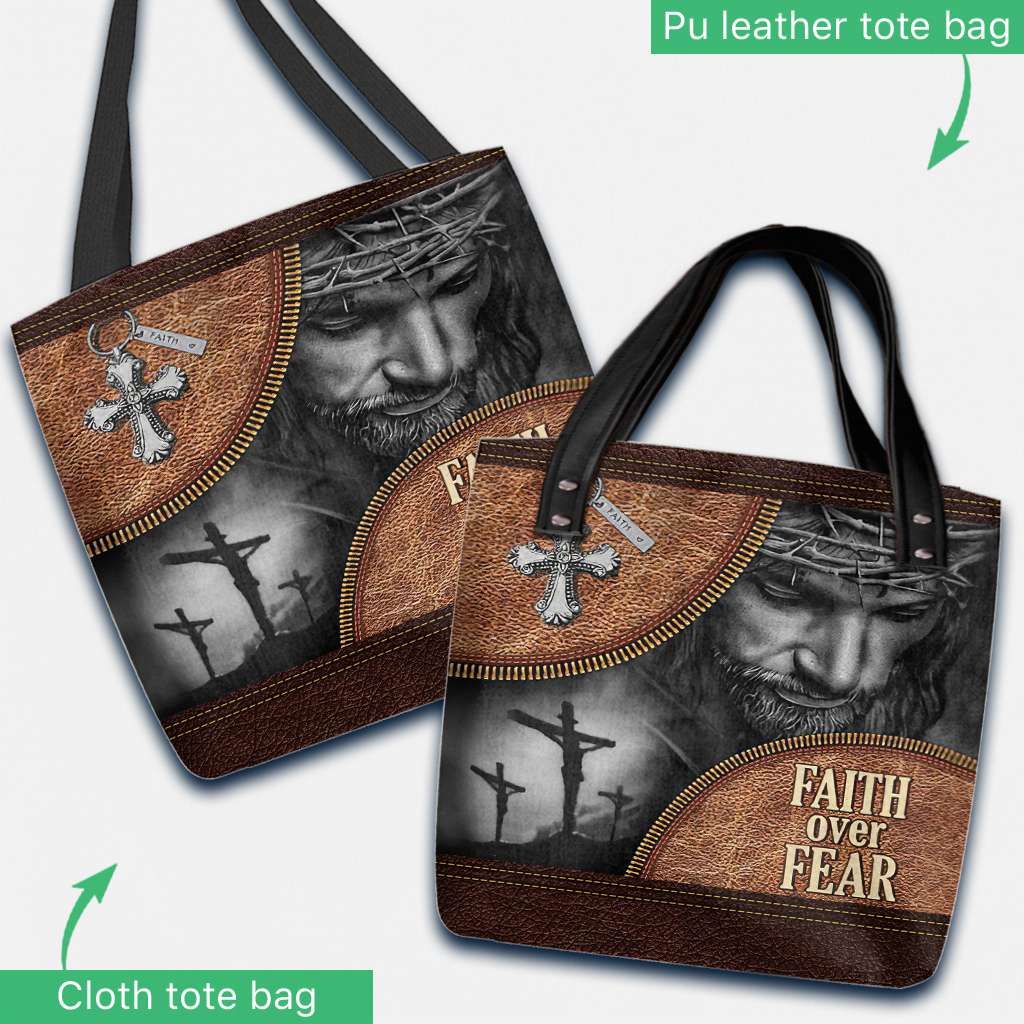 Faith Over Fear Jesus - Christian Tote Bag 0921