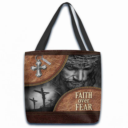 Faith Over Fear Jesus - Christian Tote Bag 0921