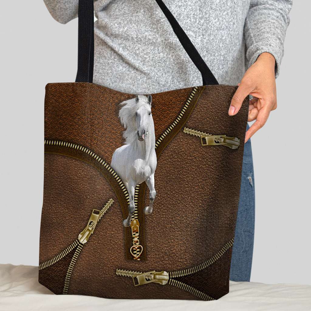 Love White Horse Tote Bag 0921