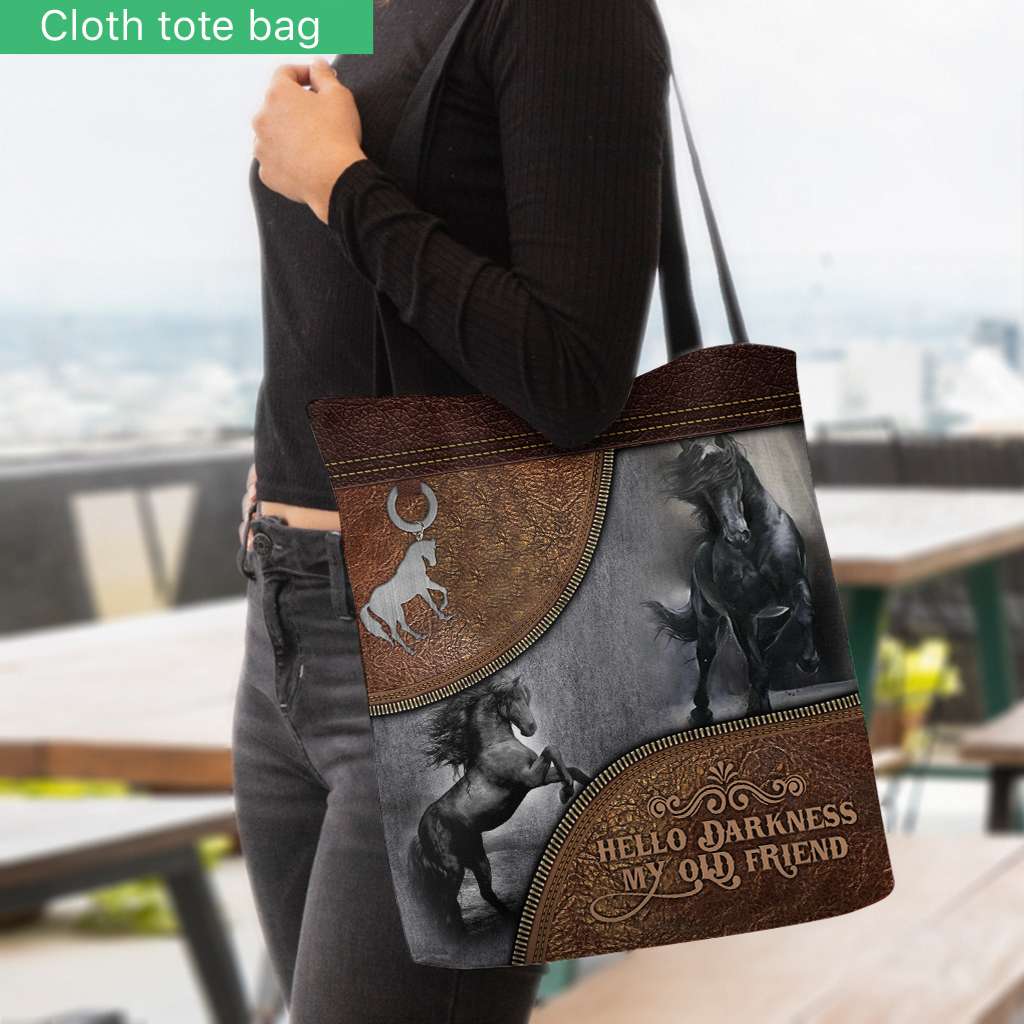 Hello Darkness My Old Friend - Horse Tote Bag 0921