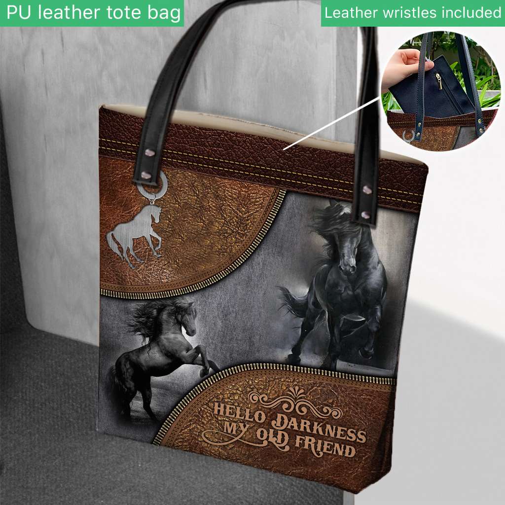 Hello Darkness My Old Friend - Horse Tote Bag 0921