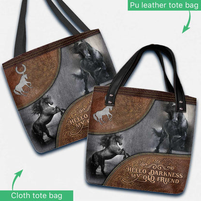 Hello Darkness My Old Friend - Horse Tote Bag 0921