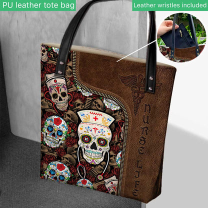 Nurse Leather Style Skull Nurse Nurse Life - Nurse Tote Bag 0921