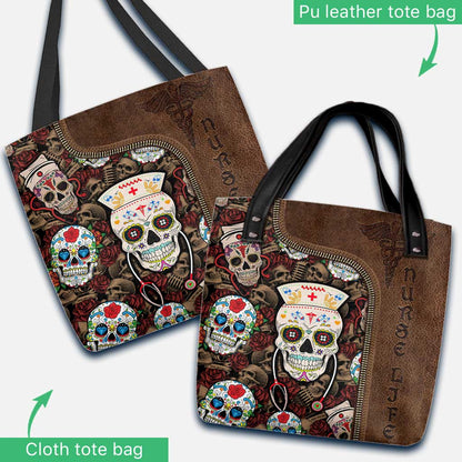 Nurse Leather Style Skull Nurse Nurse Life - Nurse Tote Bag 0921