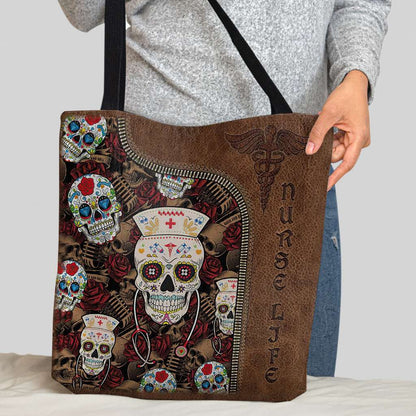 Nurse Skull Nurse Life Nurse Gift - Nurse Tote Bag 0921