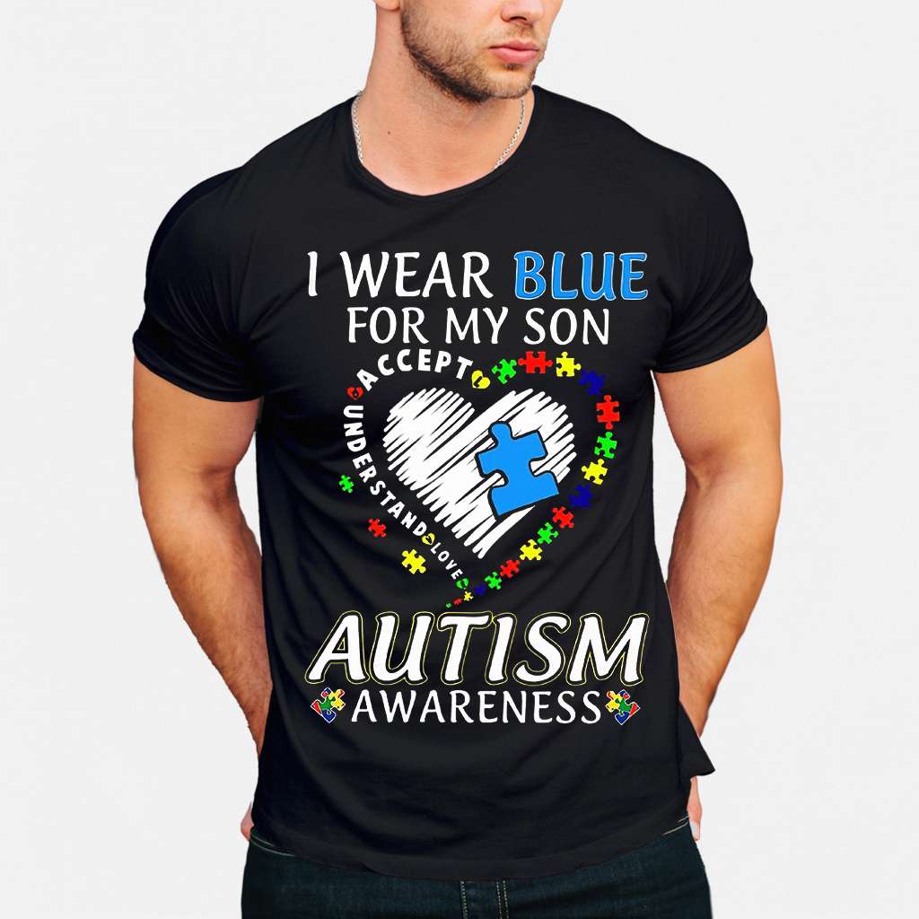 I Wear Blue For My Son - Autism Awareness T-shirt and Hoodie 0921