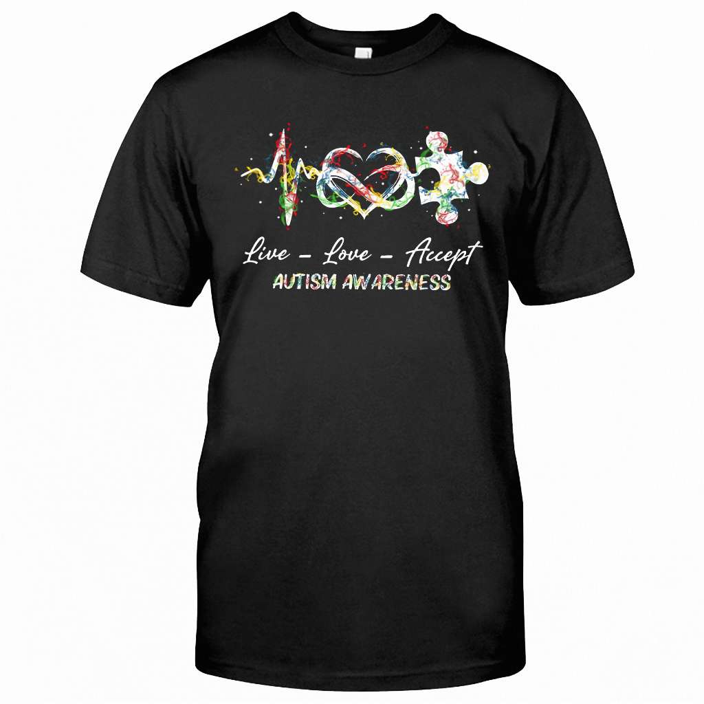 Live Love Accept - Autism Awareness T-shirt and Hoodie 0921