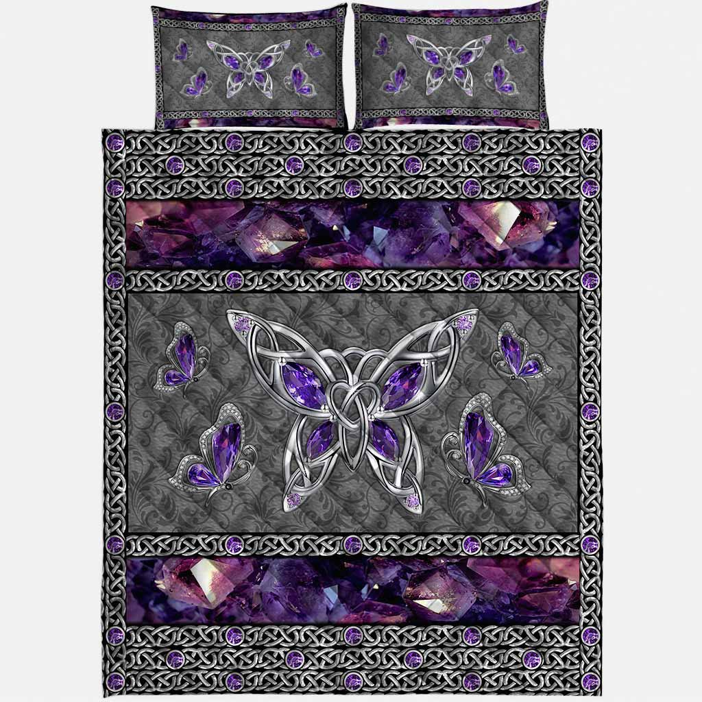 Love Butterflies Purple Galaxy - Quilt Set