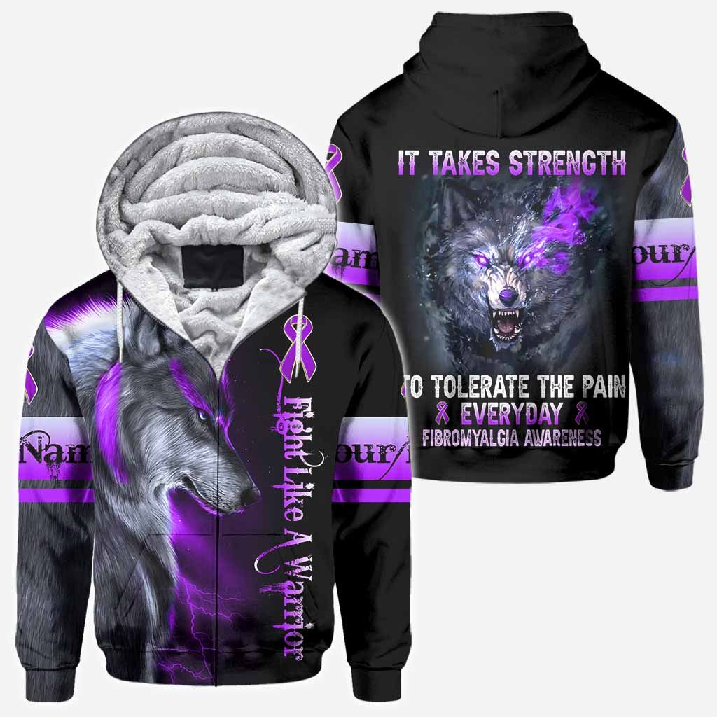 Fight Like A Warrior - Personalized Fibromyalgia Awareness All Over T-shirt and Hoodie