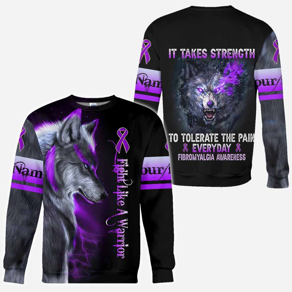 Fight Like A Warrior - Personalized Fibromyalgia Awareness All Over T-shirt and Hoodie