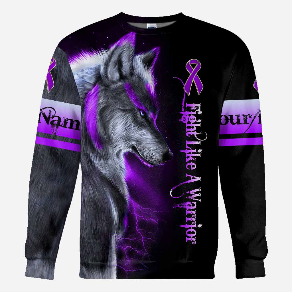 Fight Like A Warrior - Personalized Fibromyalgia Awareness All Over T-shirt and Hoodie
