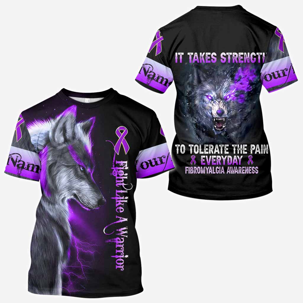 Fight Like A Warrior - Personalized Fibromyalgia Awareness All Over T-shirt and Hoodie